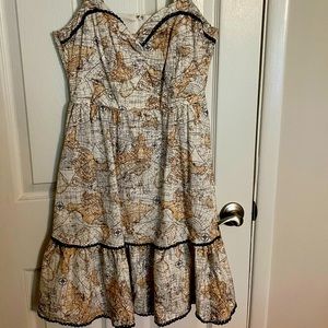 Adorable cotton map dress. Pirate chic.